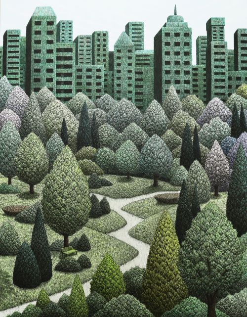 한준호, 뉴비기닝 2502, 2025, Mixed media(Scratched) on canva, 116.8cm⨯91cm. 이미지 슈페리어갤러리