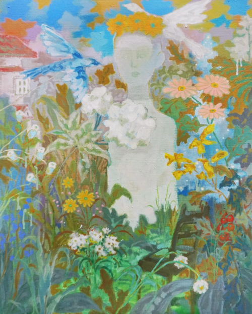 영원한 행복의 무덤, 2024, Acrylic on canvas, 91 x 73cm. 이미지 TYA갤러리