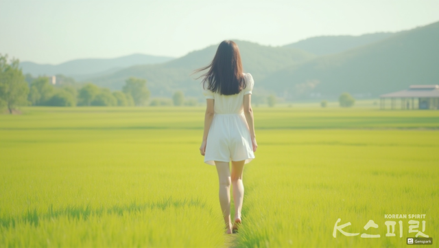 맨발 걷기 명상을 더욱 효과적인 건강법으로 하는 그린호흡법을 익혀보자. 사진 AI 생성이미지.