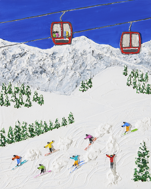 Ski Bliss VII눈길을 가르는 사람들 VII, 2025, Mixed Media On Canvas, 50 x 40 cm, ©ElizabethLangreiter, 제공 (주)디커뮤니케이션