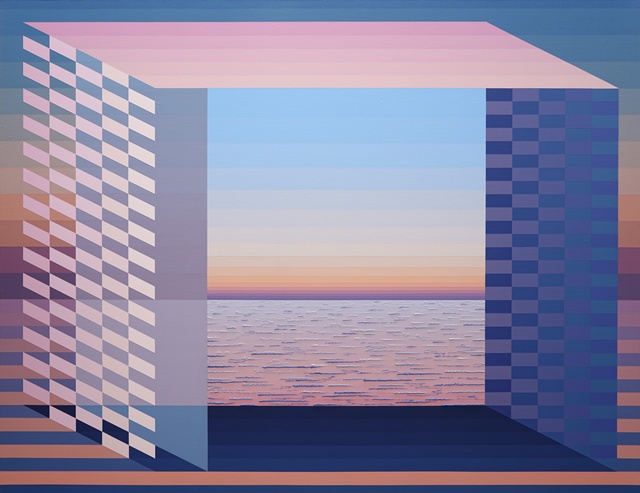 전영진,  Painting on painting 2415, 2024, Acrylic, light molding paste on canvas, 112.1 × 145.5 × 3.0 cm. 이미지 금산갤러리