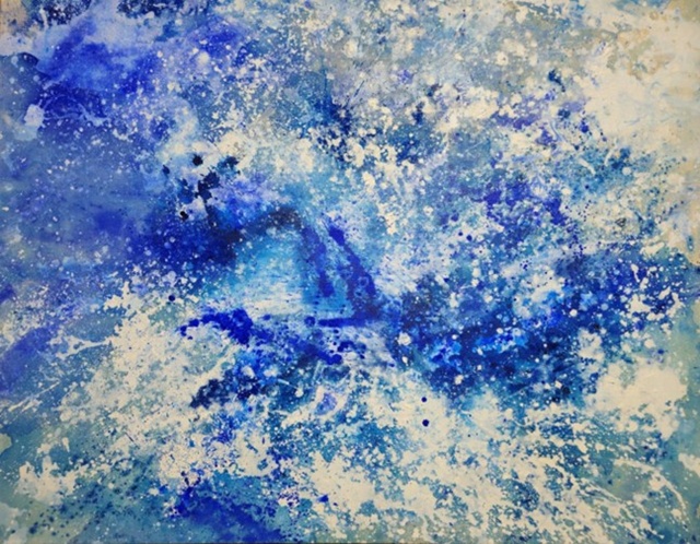 지혜영,  흐트러짐 속 상쾌함 no.1, 2025, 광목천에 혼합재료, 91 × 117 cm. 이미지 금산갤러리