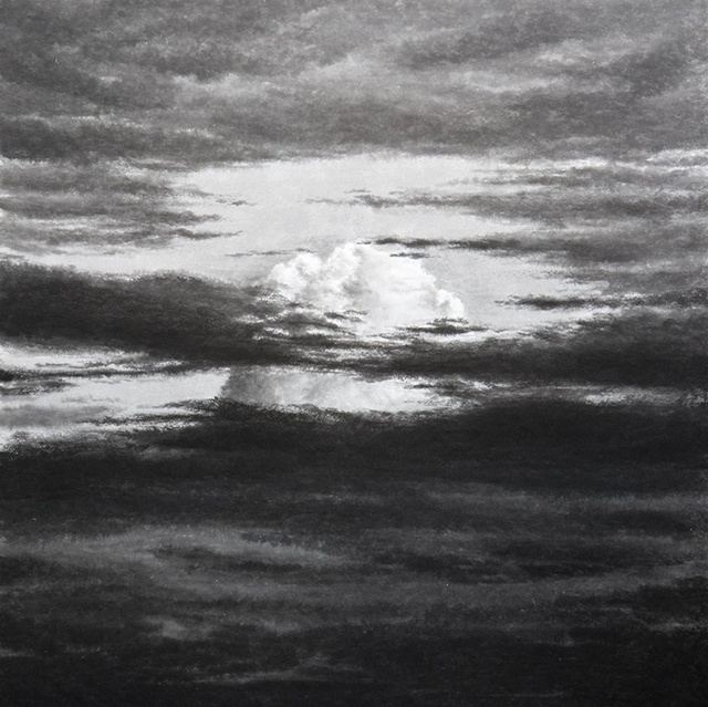 최명원, Shamayim  한마디, 2019, 장지 위 수묵, 130.3 × 130.3 cm. 이미지 금산갤러리