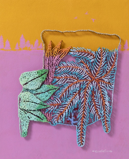 인경, Healing Chair 1, 2024, 핀과 혼합재료, 22.5x27.8cm. 이미지 서울아트나우