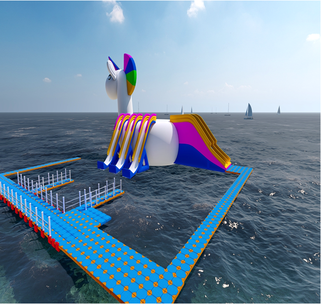 '쉬엄쉬엄 한강 3종 축제' 중 물놀이를 즐길 수 있는 대형 워터슬라이드 '한강 99팡팡'. 사진 서울시.