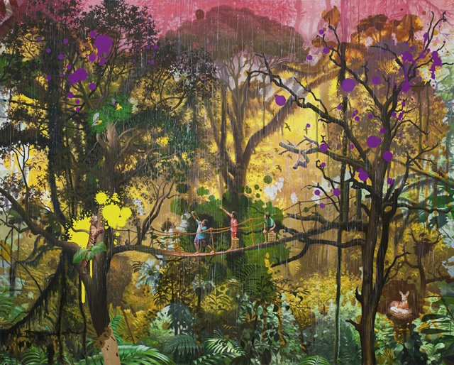 On the Stage – pink rainy day 2, 2025, oil on canvas,  130.3 x 162.2 cm . 이미지 갤러리 508