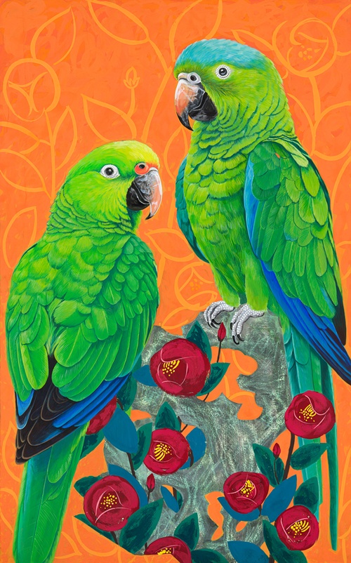 Passionate Moment, 2025, 한지에 수간분채, 116.5x72.5cm(50호). 이미지 갤러리은