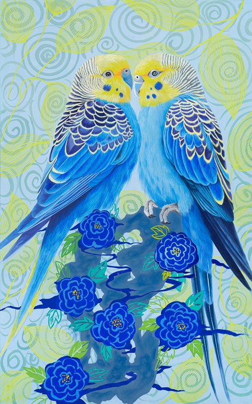 Lovely Moment, 2025, 한지에 수간분채, 116.5x72.5cm (50호). 이미지 갤러리은