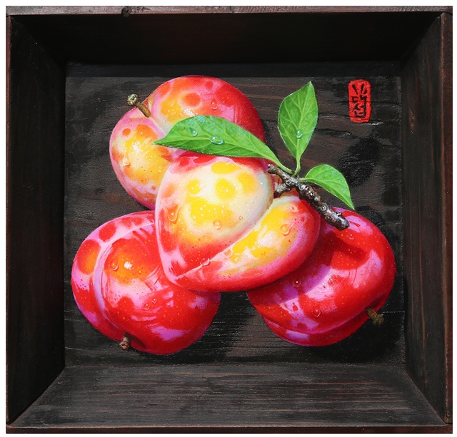 물아(物我), 2025, Oil on wood, 23.2x22.3cm. 이미지 갤러리 나우