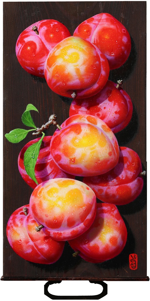 물아(物我), 2025, Oil on wood, 19.3x40cm. 이미지 갤러리 나우