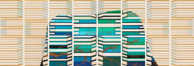 Beyond, 2025, 한지에 동양 안료, 140×50cm. 이미지 충북문화재단