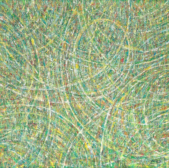 뉴심포니 No. 21 - 텅 빈 충만 12, 2021, Oil on Linen, 100x100cm. 이미지 김순남