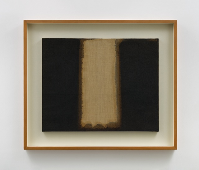 YUN HYONG-KEUN, Blue Umber, 1978, Oil on linen, 21 1/4 x 26 3/4 inches (artwork)54 x 68 cm, 29 1/2 x 35 x 1 5/8 inches (framed), 74.9 x 89 x 4 cmCourtesy Lehmann Maupin, New York, Seoul, and London, PKM gallery and the Estate of Yun Hyong-keun. Photo by OnArt Studio.