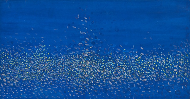 쉼, 2023-2024, 한지, 피그먼트, 돌가루, 44X84cm.  이미지 박숙현