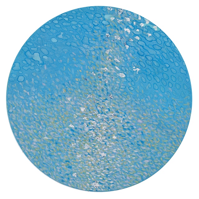 쉼, 2023-2024, 한지, 피그먼트, 돌가루, 40X40cm. 이미지 박숙현