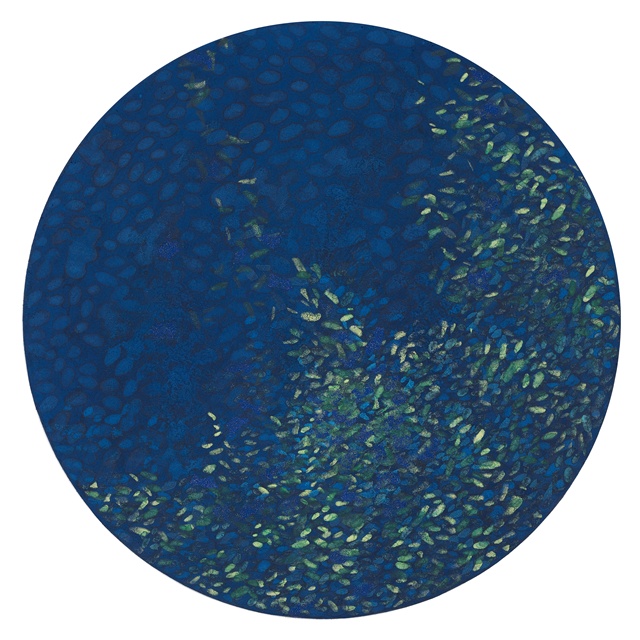 쉼, 2023-2024, 한지, 피그먼트, 돌가루, 40X40cm. 이미지 박숙현