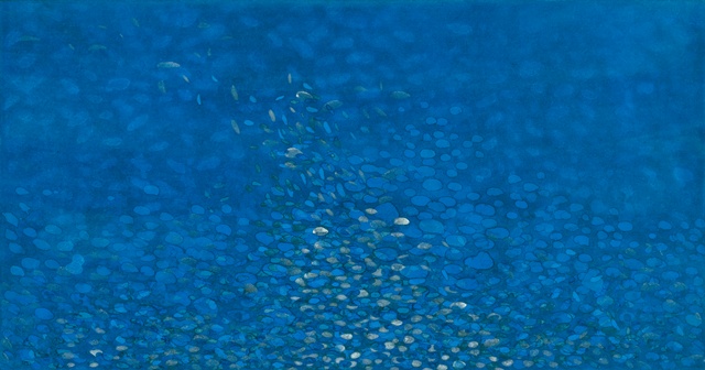 쉼, 2023-2024, 한지, 피그먼트, 돌가루, 44X84cm. 이미지 박숙현