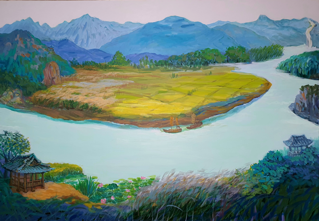 물처럼~바람처럼, 2025,  acrylic on canvas, 162x130cm. 이미지 영산강문화관