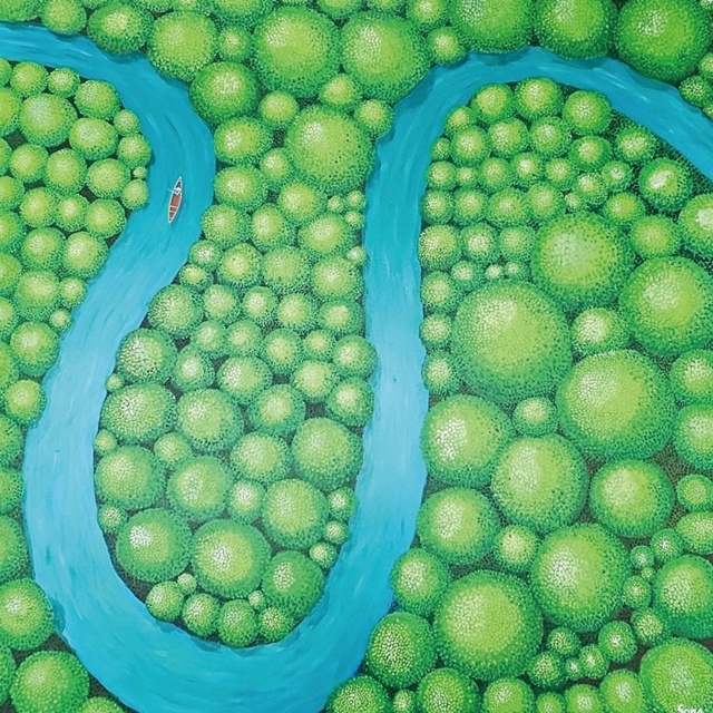 김소나, 숲 I (Forest I), 2025, Mixed material, 130 X 130 cm. 이미지 갤러리은