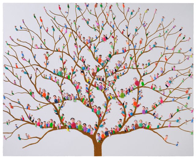 김소형, People(30-109) 사랑나무, 2025, Acrylic on canvas, 91x72.7cm. 이미지 갤러리벨비