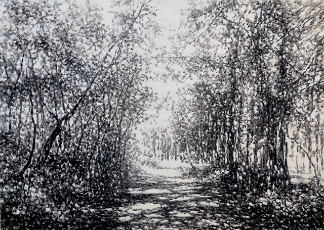 박성진, 숲1 2025, 2025, Acrylic on Canvas, 80.3x116.7cm. 이미지 초록동색