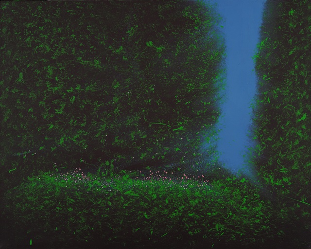 현민자, Forest-01, 2025, 캔버스에 아크릴, 73x91cm. 이미지 초록동색