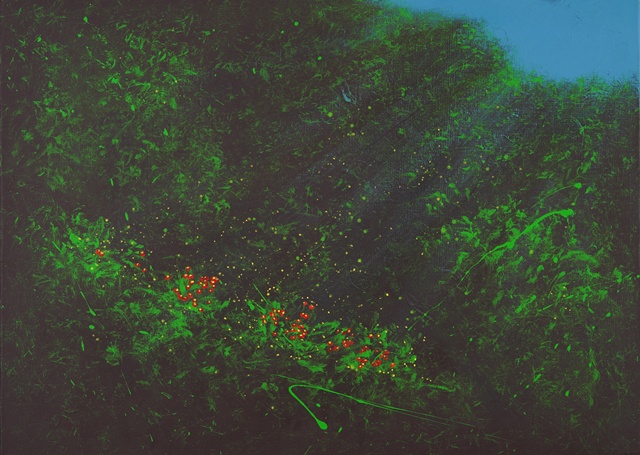 현민자, Forest-02, 2025, 캔버스에 아크릴, 65x91cm. 이미지 초록동색