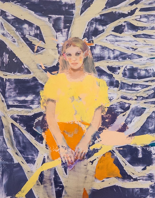 girl in the blue forest, 2025, oil on canvas, 140x110cm. 이미지 EM갤러리