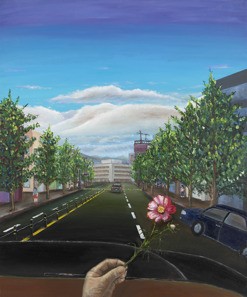 작업실 가는 길, 2024. 9, 서울 강남구 수서, oil on canvas, 72.7×60.6cm. 이미지 조경철