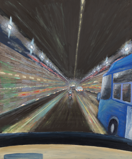 남산터널 안에서, 2024. 10, 남산 제1호 터널, oil on canvas, 72.7×60.6cm. 이미지 조경철