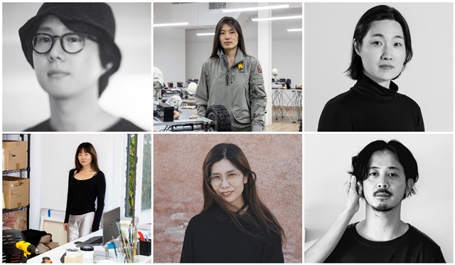 Kiaf SEOUL 2025 한·일 수교 60주년 기념 특별전《리버스 캐비닛》 참여작가 6인. (왼쪽 상단부터 시계 방향으로) 돈선필(한국), 정금형(한국), 염지혜(한국), 다카하시 센(일본), 다케무라 케이(일본), 오가영(한국). 이미지 Kiaf SEOUL