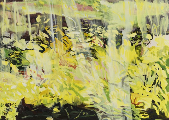 김지선, Walking Along the Sunlight, 2024, Oil and oil stick on canvas, 65.1×90.9cm. 이미지 아트마이닝(주)