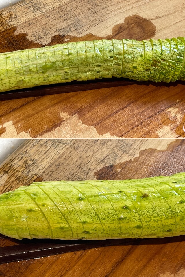 한여름 시원하고 고소한 다이어트 밥도둑 '땅콩버터 오이무침' 레시피 1. 사진 백연지 시민기자.