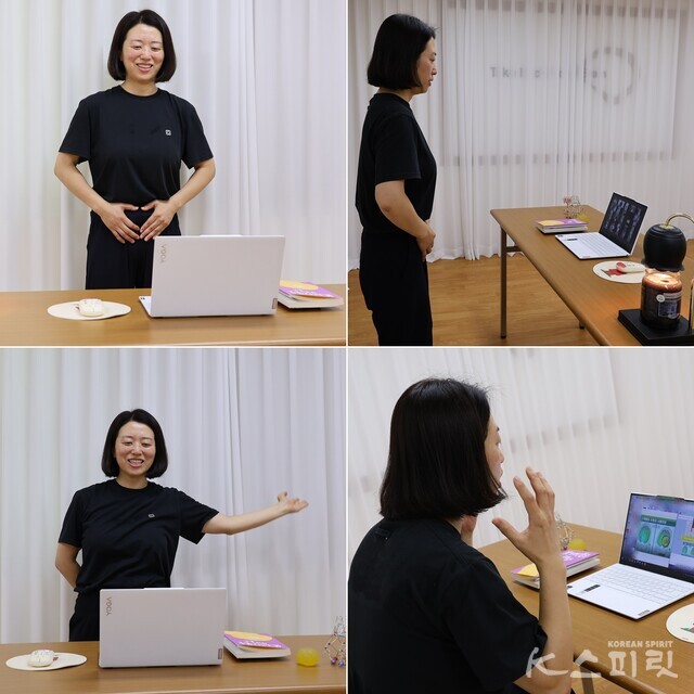 임효리 수석원장(브레인트레이닝센터 안동점)은 매일 아침 6시 50분~7시 25분 '모닝 장운동 온라인 클래스'를 운영한다. 월 1만 원에 가입하는 브레인비타민멤버십 대상으로 진행 중이다. 사진 강나리 기자.