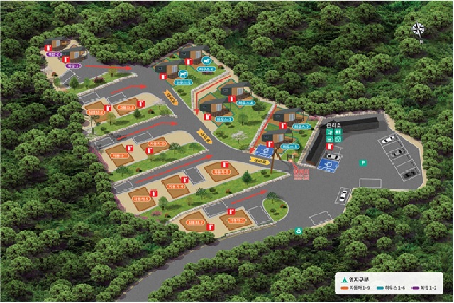 동학사야영장 배치 안내도. 이미지 계룡산국립공원사무소.