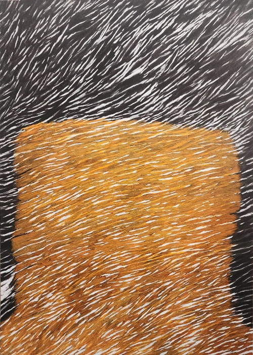 박서령, 설(雪)빛-눈바람 까막바위, 2025, 한지, 수묵채색, 65x91cm. 이미지 갤러리은