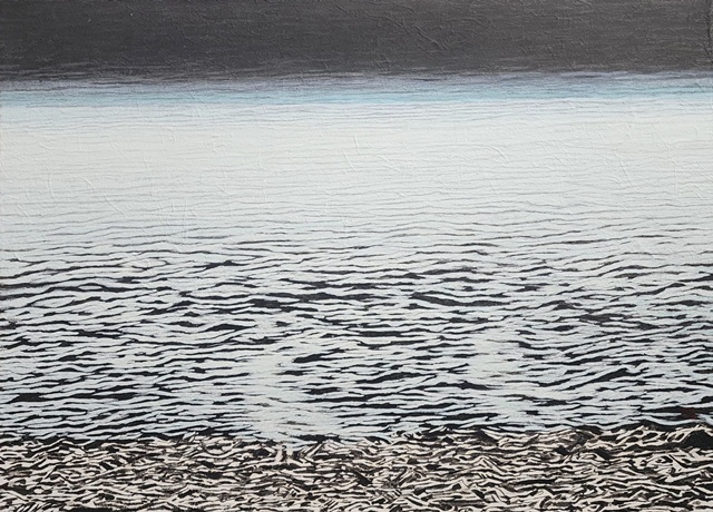 박서령, 바다-바람결따라 흐르는 빛, 2025, 한지, 수묵채색, 72x53cm. 이미지 갤러리은