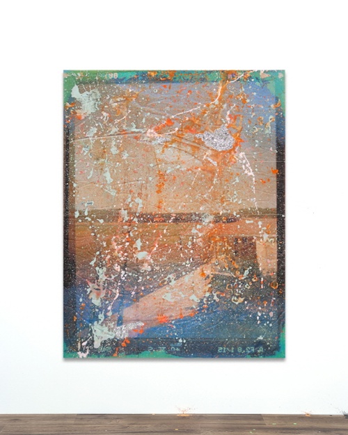 윤선갤러리, 박인성, Memory in silver, 2024, Acrylic, epoxy resin over pigment printed paper on canvas, 162.2x125x4cm. 이미지 윤선갤러리