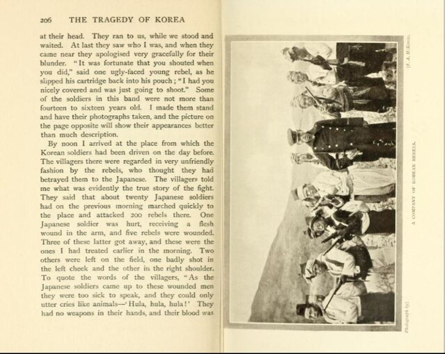 정미의병 사진이 수록된 맥켄지 기자의 책 〈대한제국의 비극(The Tragedy of Korea)〉