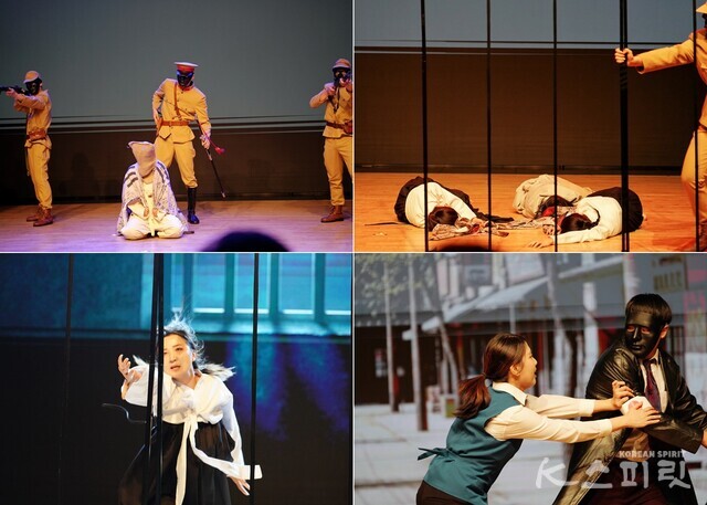 뮤지컬 'THE K-SPIRIT'은 일제강점기 일제의 총칼 앞에서도 꺾이지 않았던 청년들의 비장함을 담았다. 사진 하미진 기자.