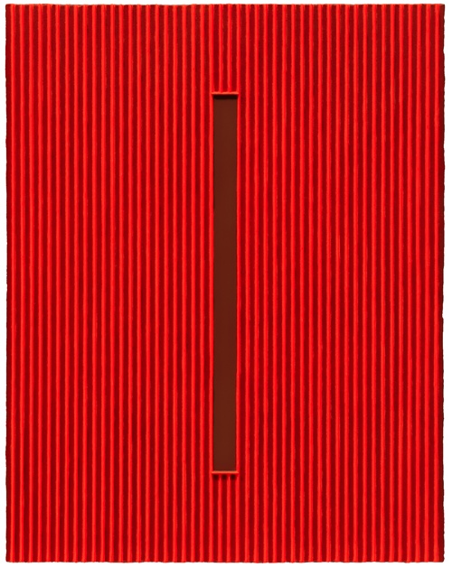 샘터화랑, 박서보, 묘법 No. 220715, 2022, 세라믹에 아크릴, 97.5x76cm. 이미지 한국화랑협회