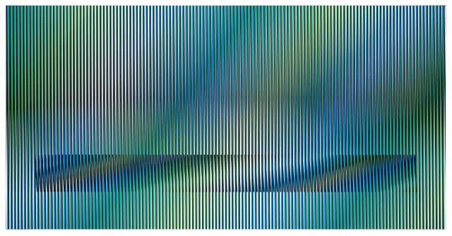 갤러리 반디트라소, Cruz Diez, Induction Chromatique à double frequence série Sur 2, chromography on aluminum, 60x120cm. 이미지 한국화랑협회