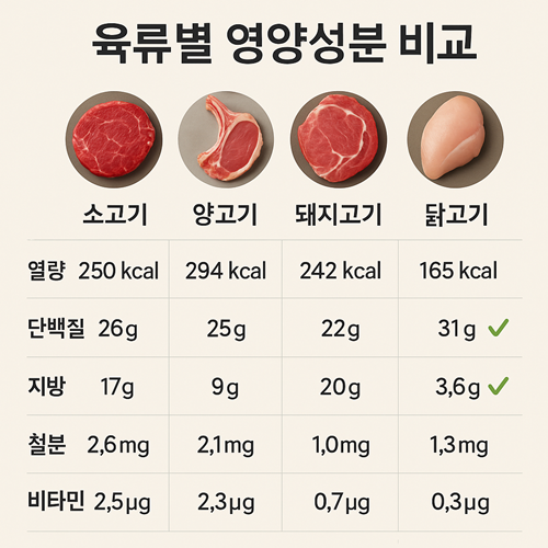 출처: USDA FoodData Central / 식품영양성분표(표준부위기준) AI생성이미지.