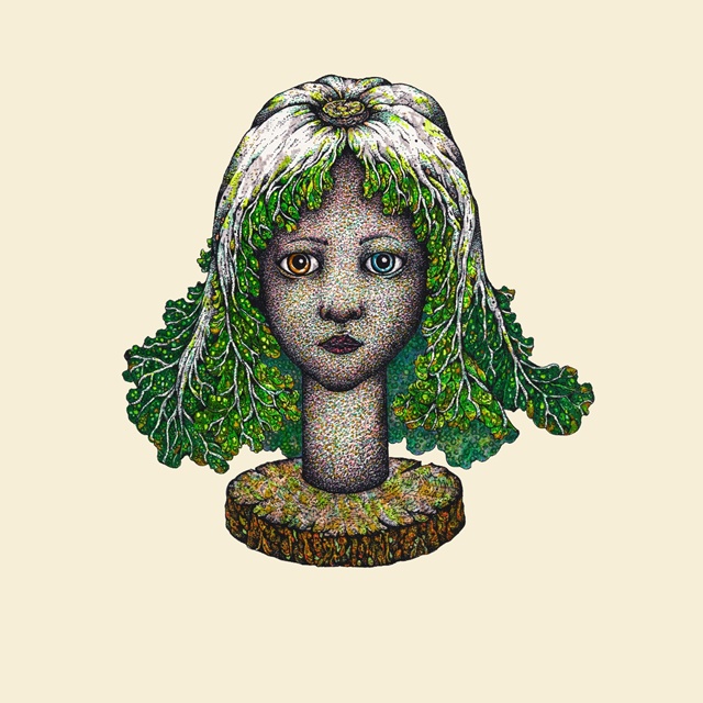 SHE-배추머리, 2025, 종이에 혼합재료, 40x40cm. 이미지 토포하우스