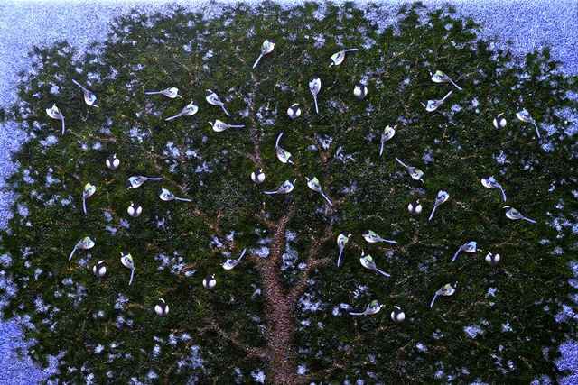 소리없는 노래, 2025, Mixed media, 132cmX196cm. 이미지 갤러리나우