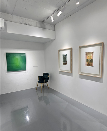 엔리코 엠브롤리, 박동수 작가 2인전 "추상의 공간" 전시 모습(부분). 사진 스텔라갤러리