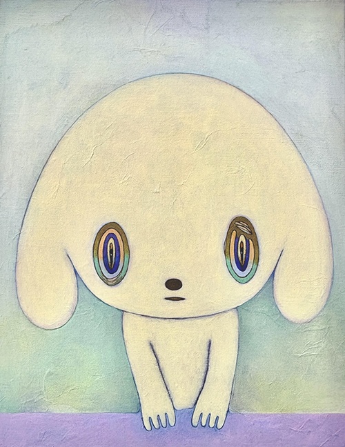 마이코 코바야시, Citrus Afterglow, 2025, Acrylic, color pencil, Japanese paper on canvas, 53 x 41cm. 이미지 갤러리조은