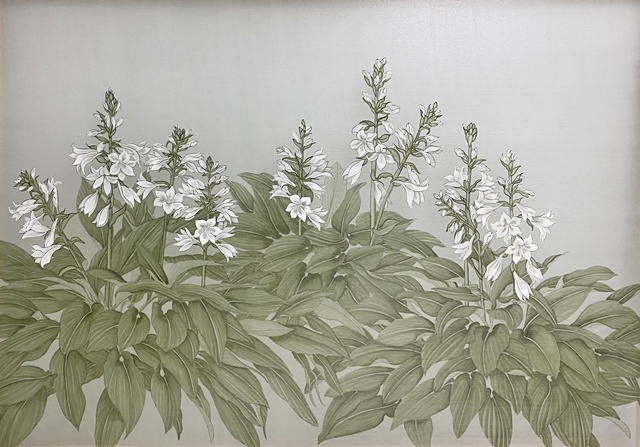 그리움, 2024, Mineral Color on silk, 100x70cm. 이미지 임지영