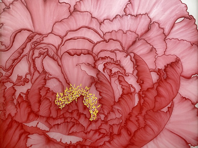 열정, 2025, Mineral Color on silk, 100x80cm.  이미지 임지영