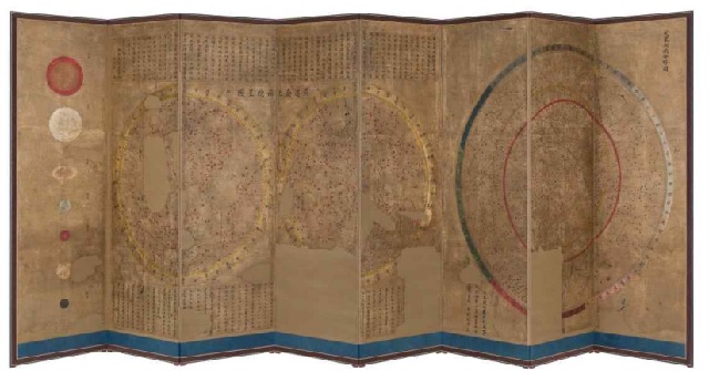 신·구법천문도 병풍. 이미지 국립민속박물관.